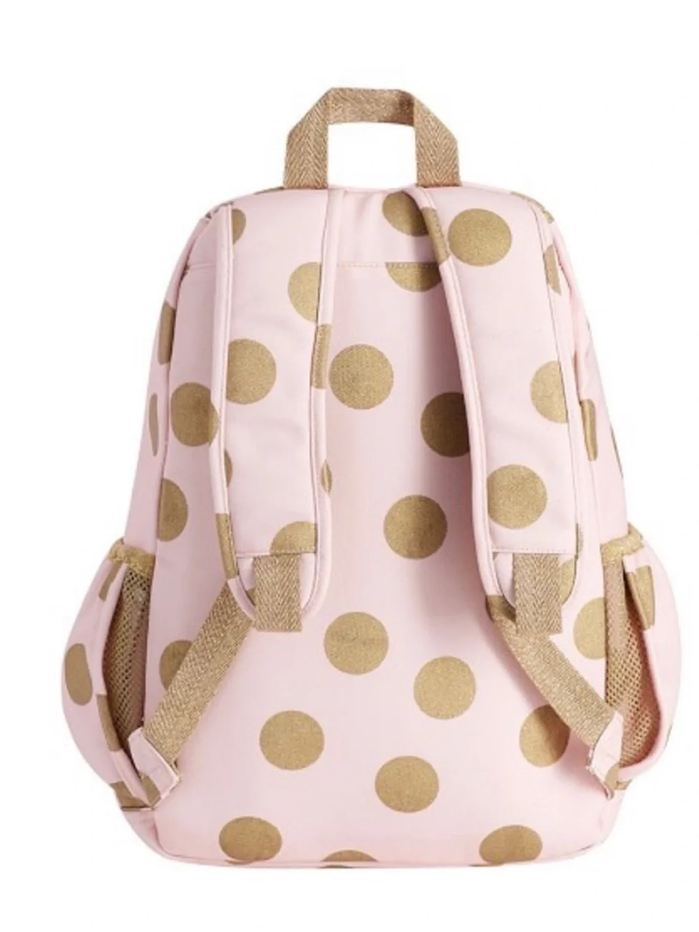 Pottery Barn Kids Pink and Gold Polka Dot Backpack